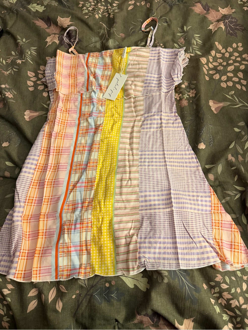 Petal & Pup Pastel Multicolor Patchwork Midi Dress